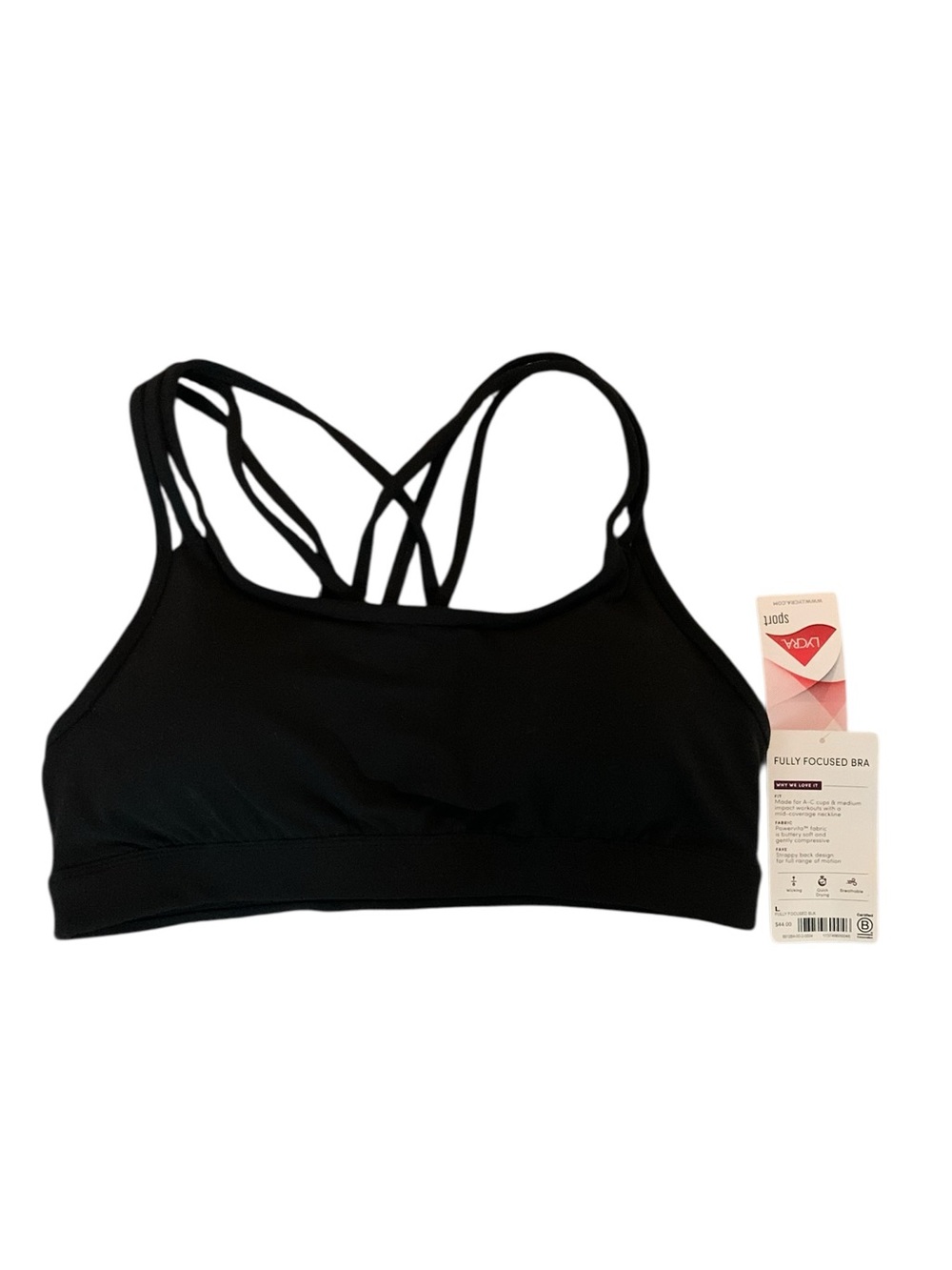 Athleta Fully Focused NWT black sports bra size L - Picture 5 of 6